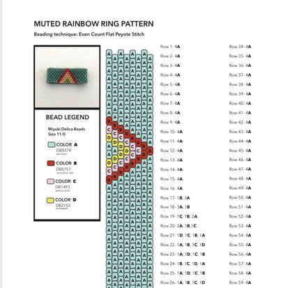 Peyote Stitch Ring 5 Pattern Bundle - Instant Digital Download