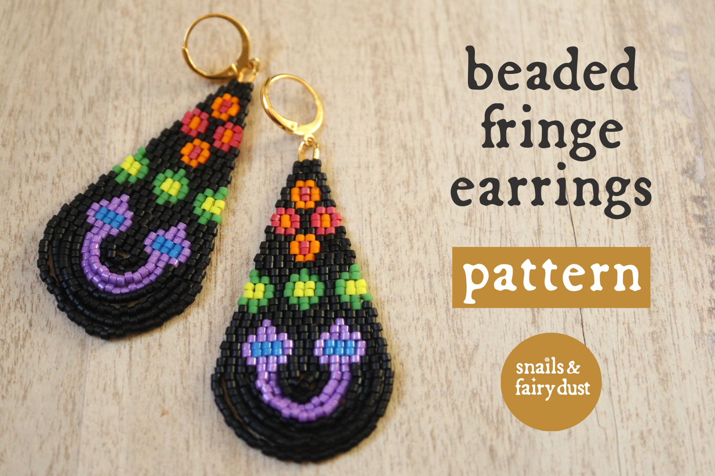 Rainbow Garden Beaded Looped Fringe Earrings Pattern - Digital Download