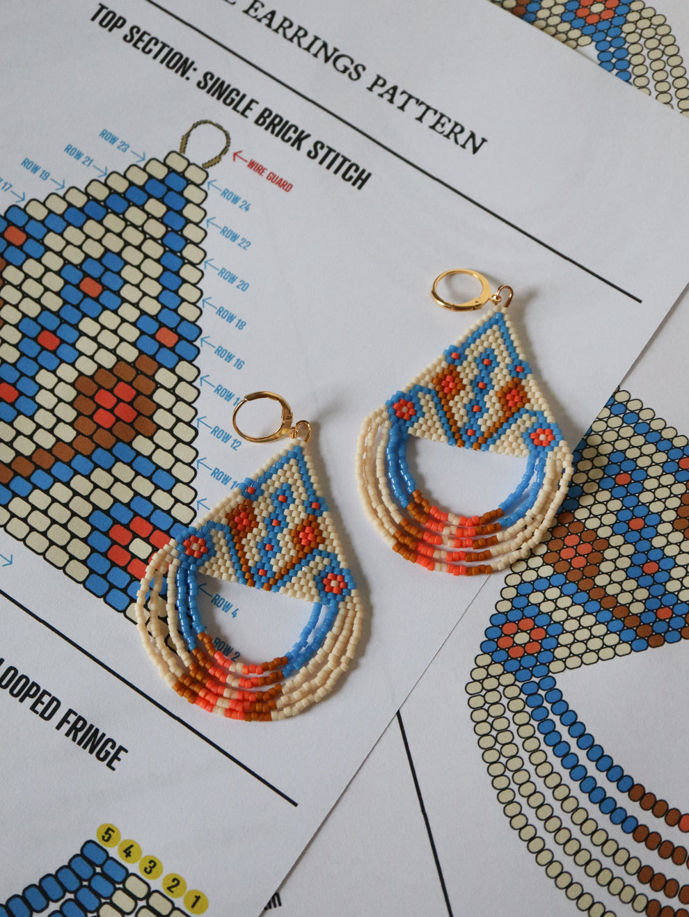 Summer Fun Beaded Fringe Earrings Pattern - Digital Download – Snails ...